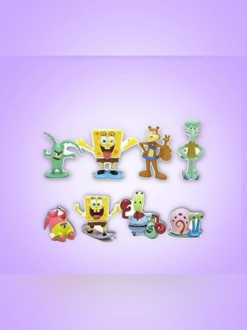 Nickelodeon SpongeBob Party Cake Toppers - Yellow, Green, Brown, Pink